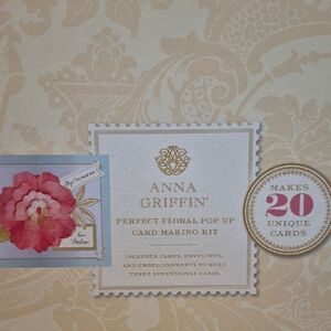 Anna Griffin Perfect Floral Pop Up Card Making Kit - Cream and Pink